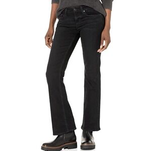 Paige Sloane Jeans Low Rise Straight Leg Slight Boot Cut Black Caviar Women's 29
